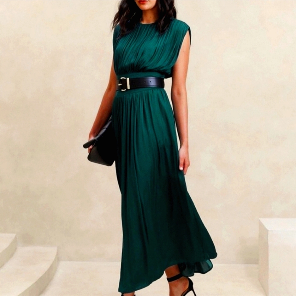 NWT Banana Republic pleated maxi dress in teal